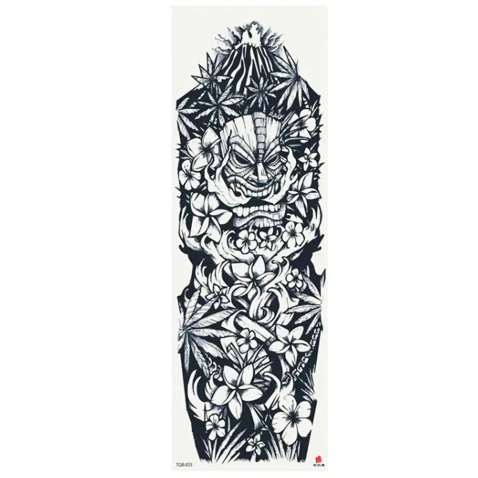 Full arm waterproof tattoo sticker 480x170mm with transfer process semi-manual production