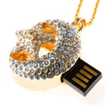 Jewelry Xingyue metal USB flash drive on a keyring, showing compact jewellery-inspired design.