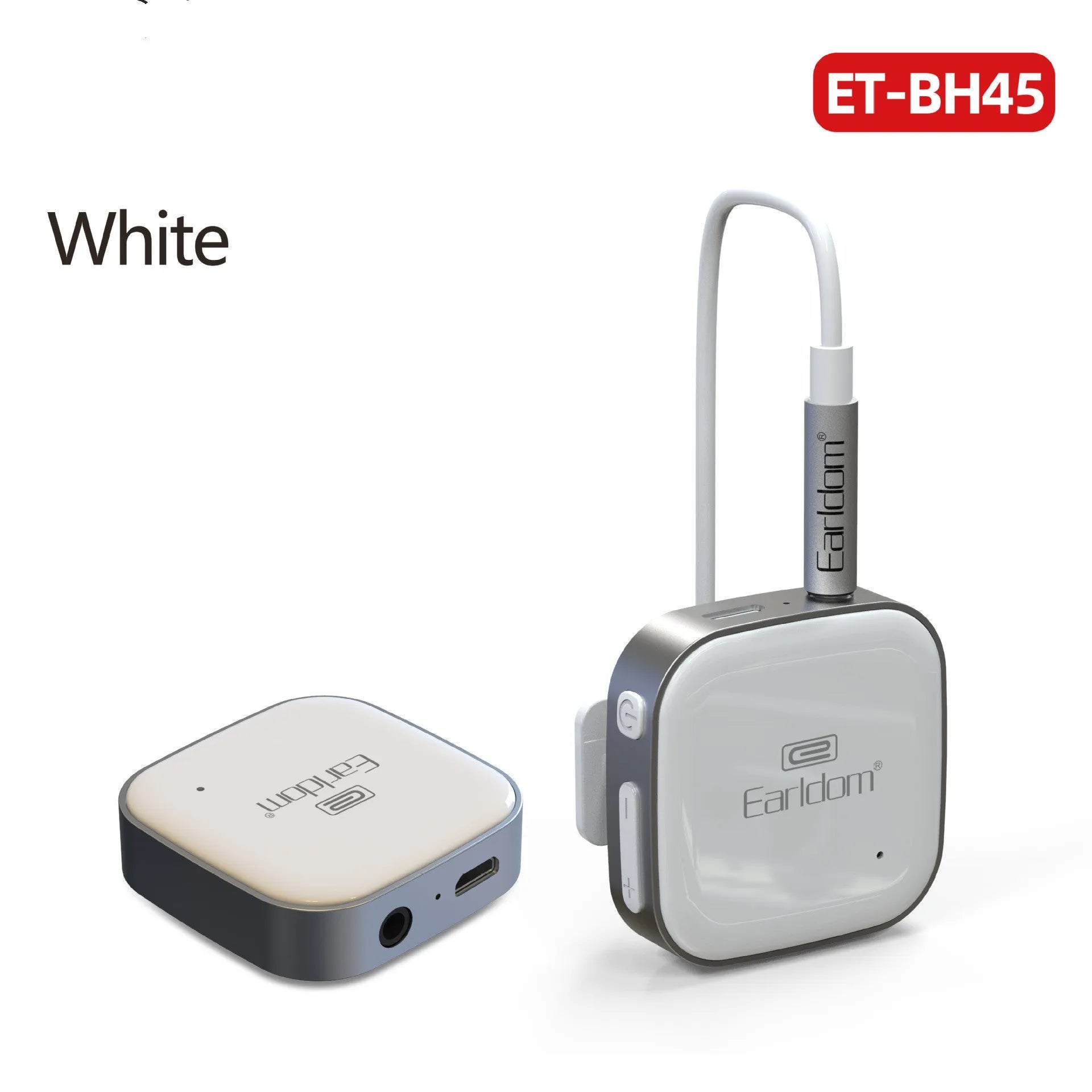 Bluetooth lavalier headphones wireless audio receiver in black, grey or red with 10m range