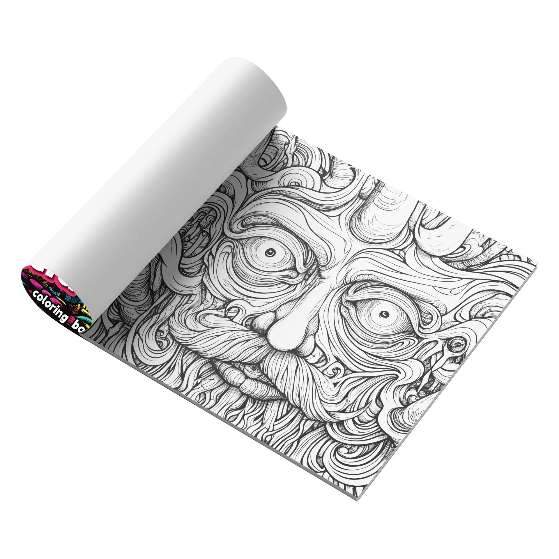 Acid tour coloured painting book showing landscape format with 200mm length measurement