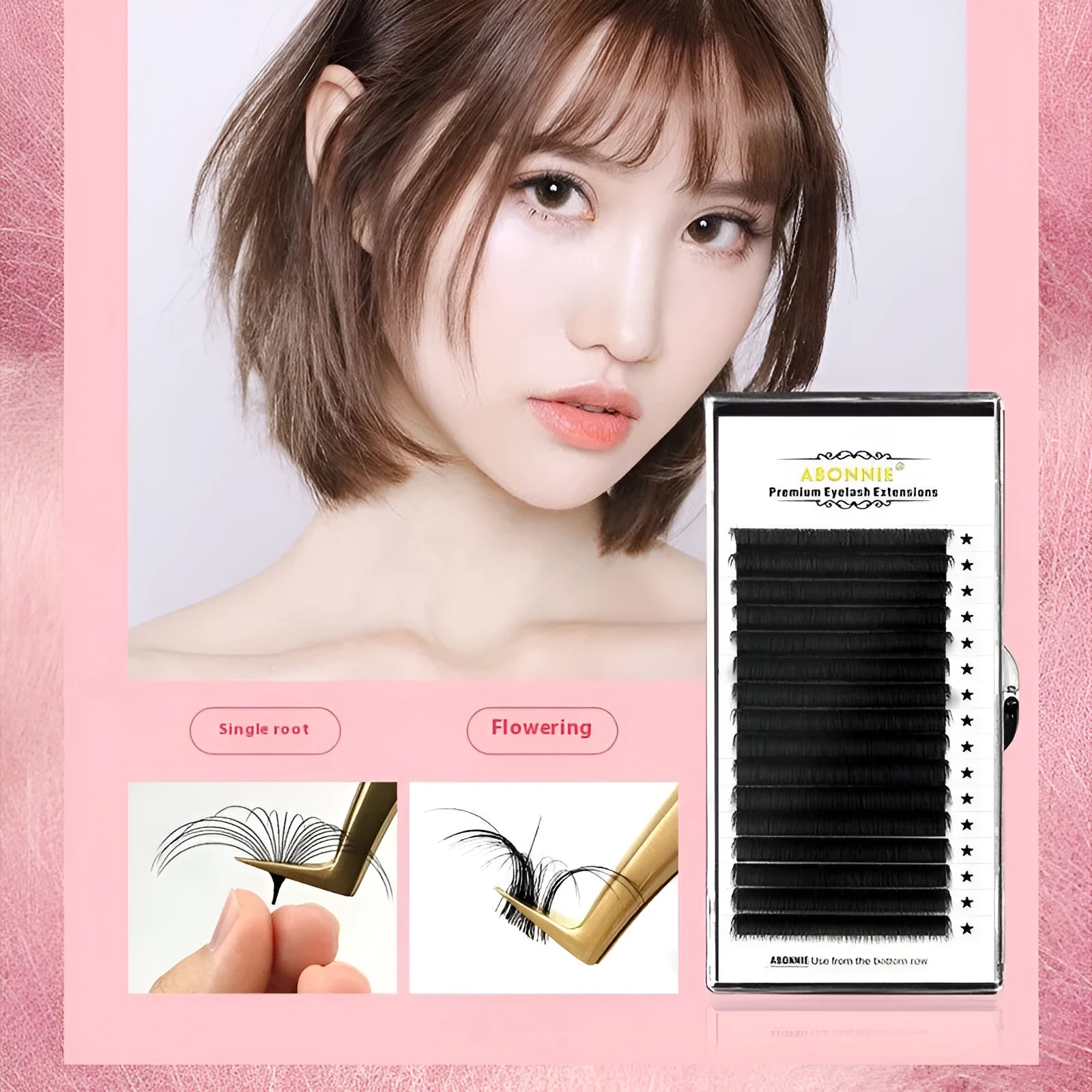 16-row dense false eyelashes with mink hair material in various lengths from 8mm to 18mm