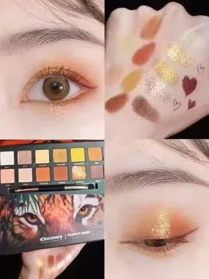 Explorer twelve-colour animal eyeshadow palette showing twelve different colour pans