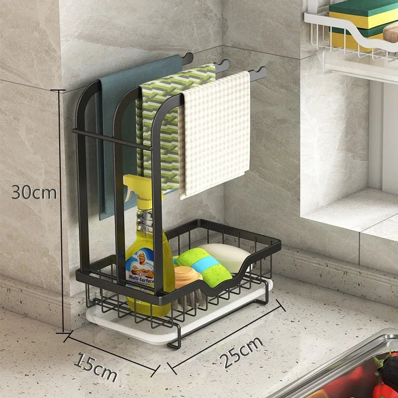Foldable plastic kitchen rack for rag drainage in new Chinese style design