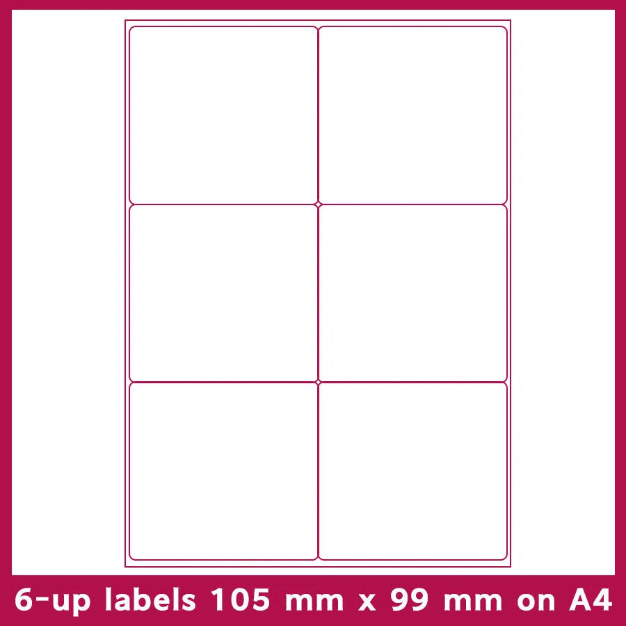 FBA label paper sheets showing ten different grid formats for barcode and serial number labelling