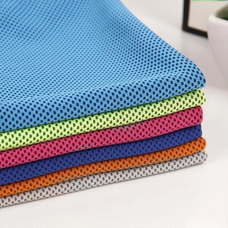 Cooling towel 30 x 90 cm microfiber mesh in blue, gray, green, purple or red for sports and fitness