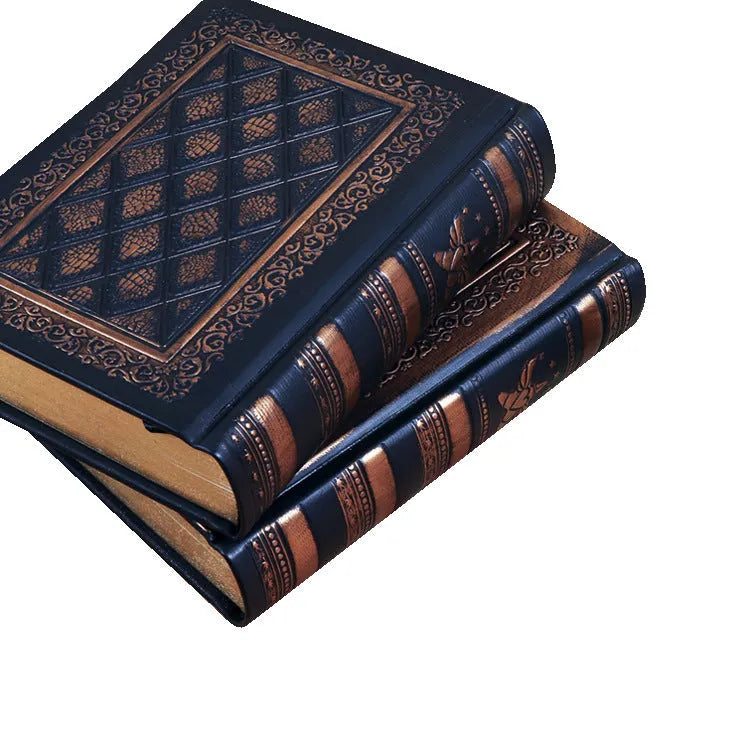 Embossed faux leather notebook with textured three-dimensional cover in bronze colour option