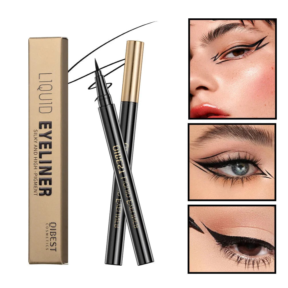 Black liquid eyeliner pen with matte finish and quick-drying formula