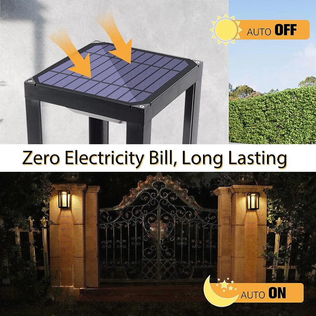 Modern Chinese style waterproof solar outdoor wall lamp for garden and courtyard lighting