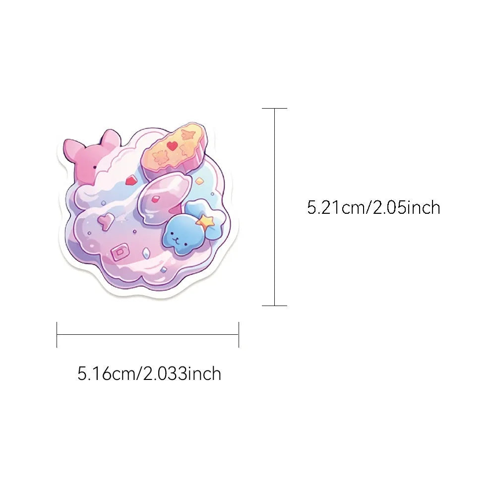 Pack of fresh candy theme decorative waterproof stickers, each measuring between 4 and 7 centimetres.