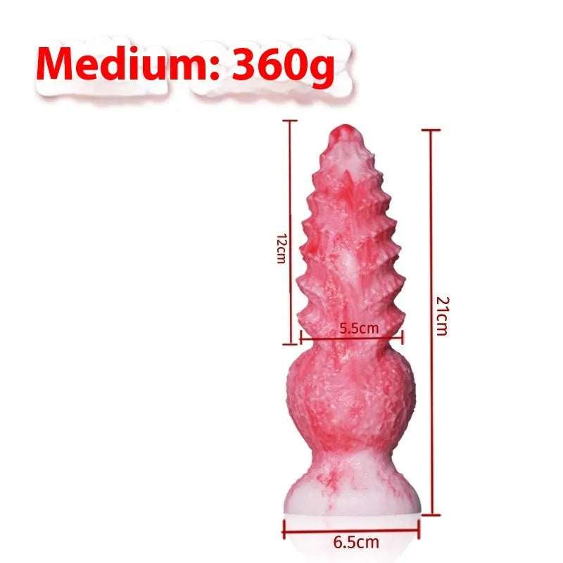 Pink penis-shaped silicone masturbation device for women with Berserker S and M size options