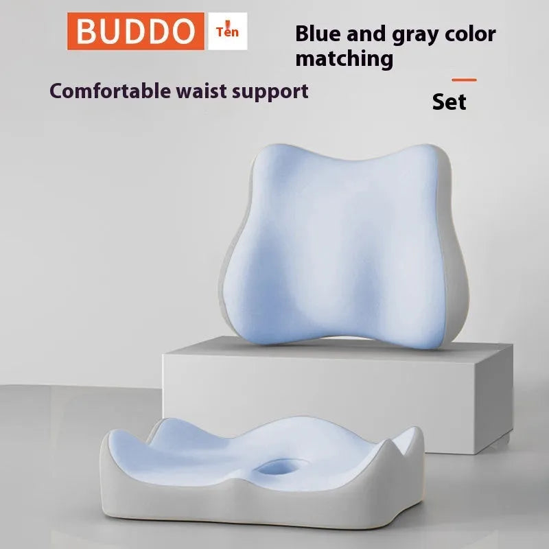 Memory foam seat cushion for office chairs in a grey colour option.
