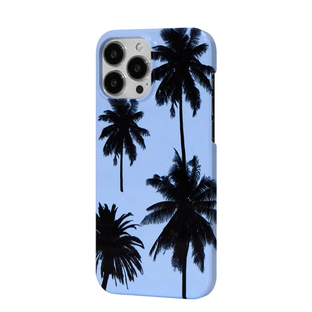 Summer coconut design TPU iPhone case showing bracket combination option for multiple iPhone models