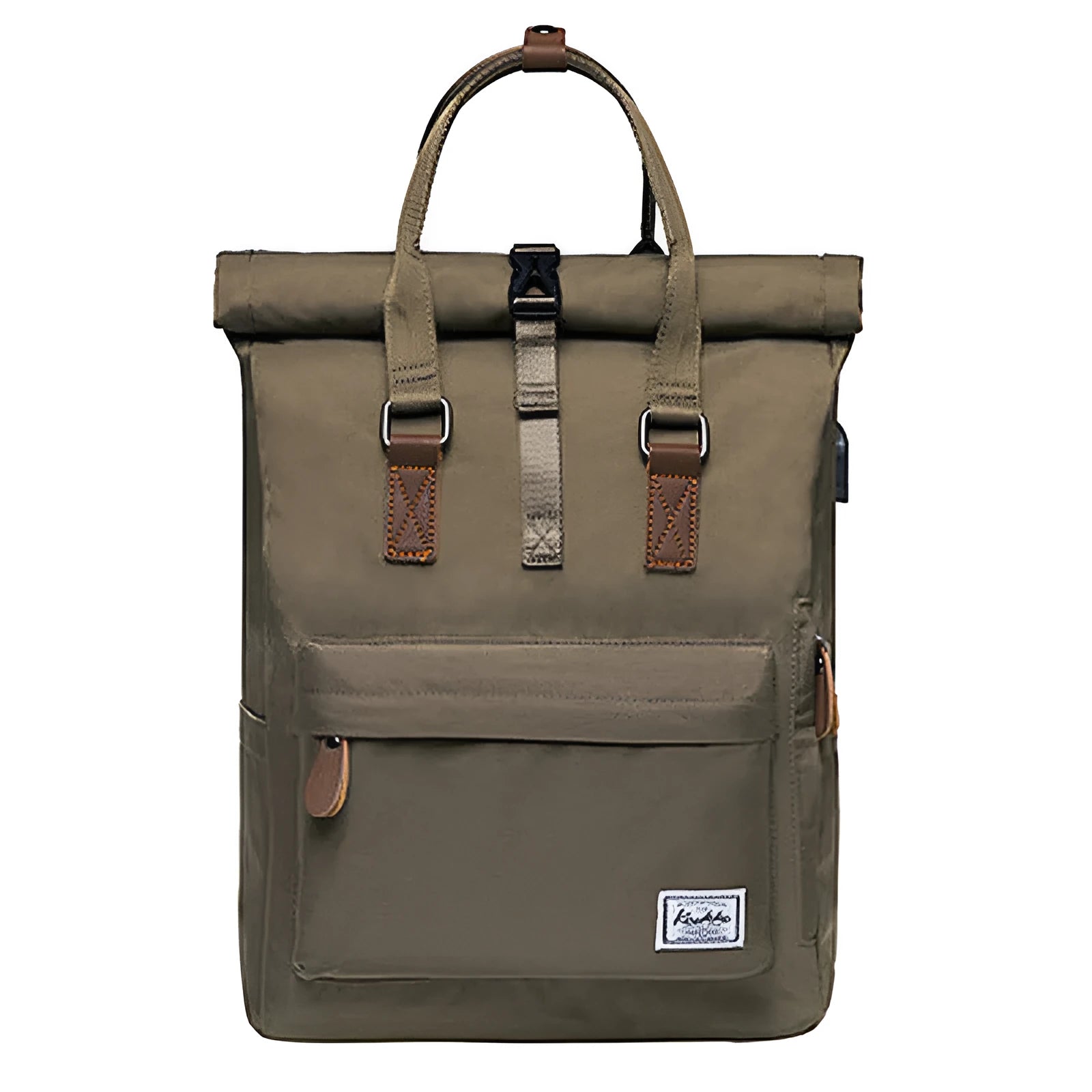 Polyester casual backpack in black, dark grey, or green with internal computer pocket and under 20 litre capacity