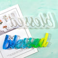 Silicone epoxy letter mould showing irregular-shaped English alphabet designs for resin casting