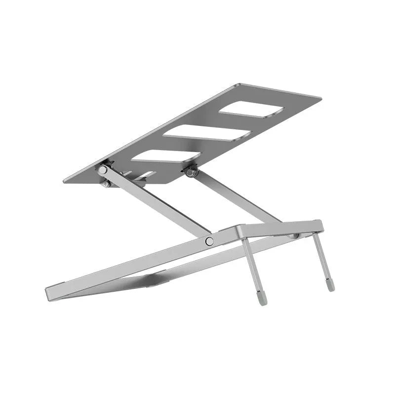 Aluminium alloy notebook cooling rack with folding design, shown in ordinary style colour