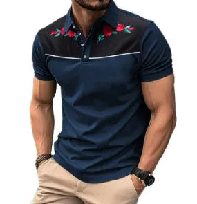 Men's short sleeve mesh polo shirt with zipper detail on front, shown in picture colour.