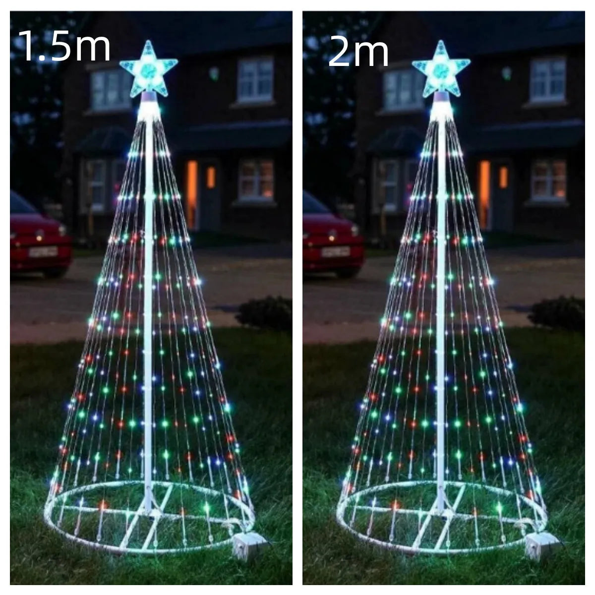 Multi-colour animated LED Christmas tree lights for outdoor garden and courtyard decoration