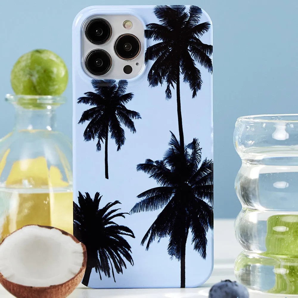 Summer coconut design TPU iPhone case showing bracket combination option for multiple iPhone models