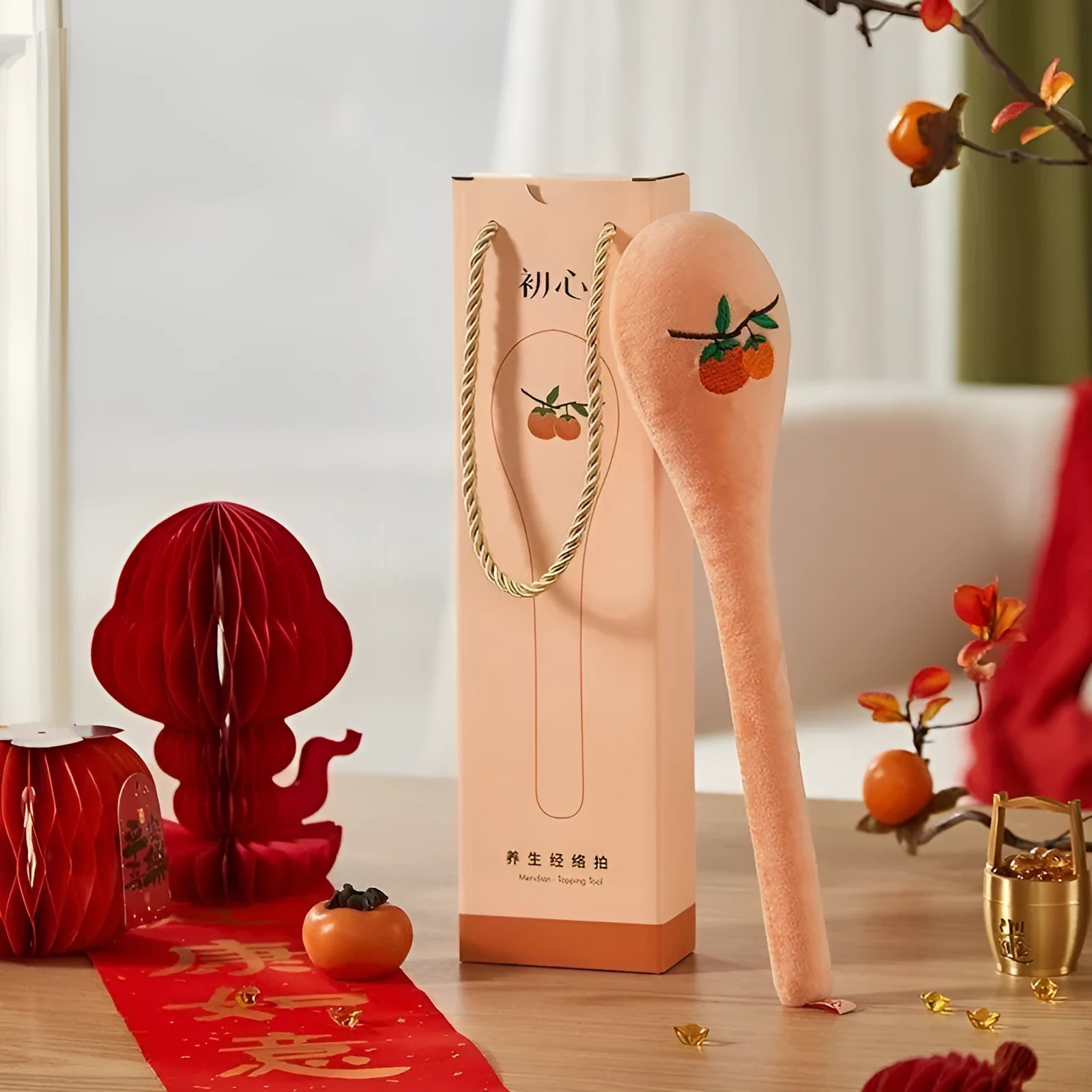 48 cm long manual back pounding percussion massage stick with zipper style design.