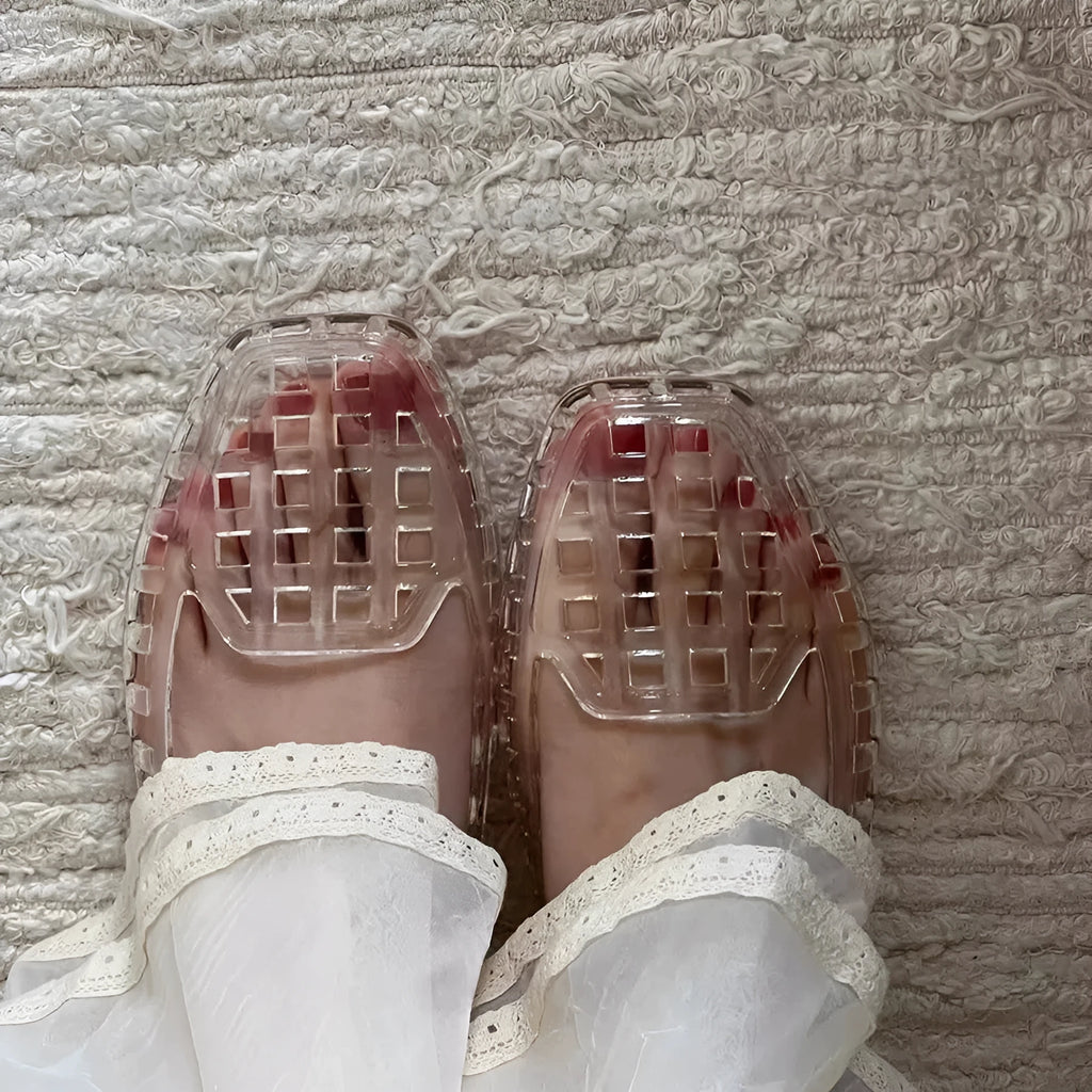 Square toe gel slippers in various colours with PVC soles for outdoor leisure