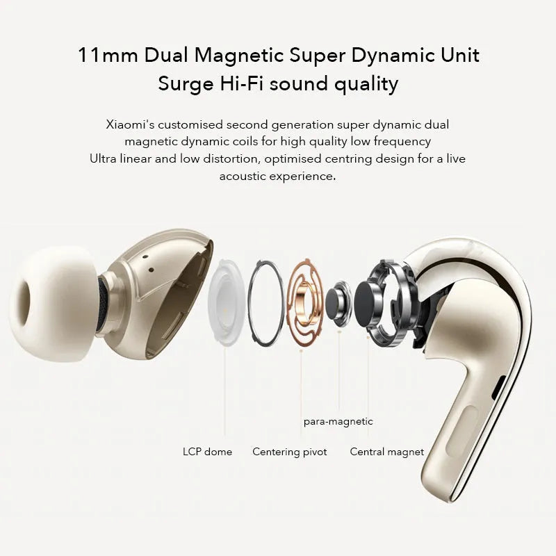 Black and gold active noise cancelling true wireless Bluetooth earbuds with charging case