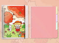 B5 replacement core notebook for detachable big coil binders with whimsical design options showing Snowman, Autumn Travel, Dessert House and Little Witch themes