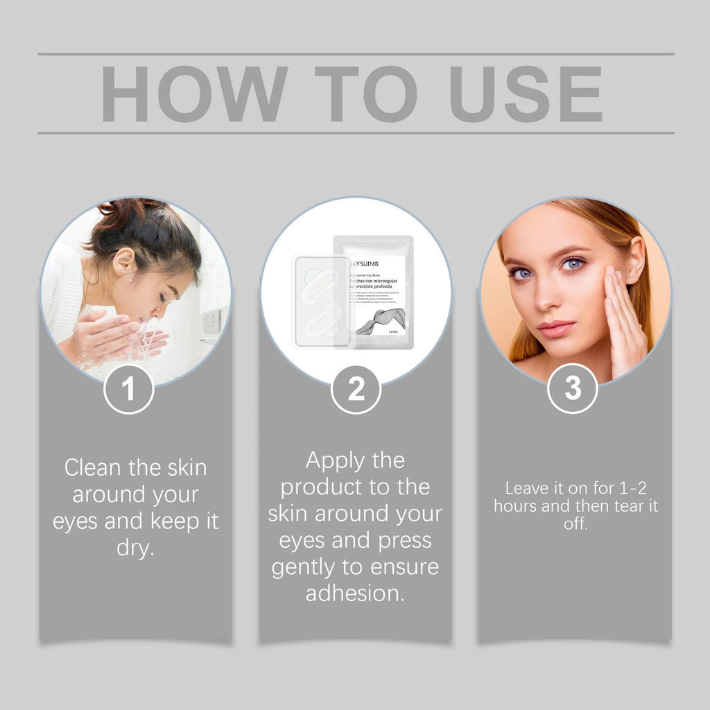 Single pair of cosmetic micro needle eye mask patches for skincare application