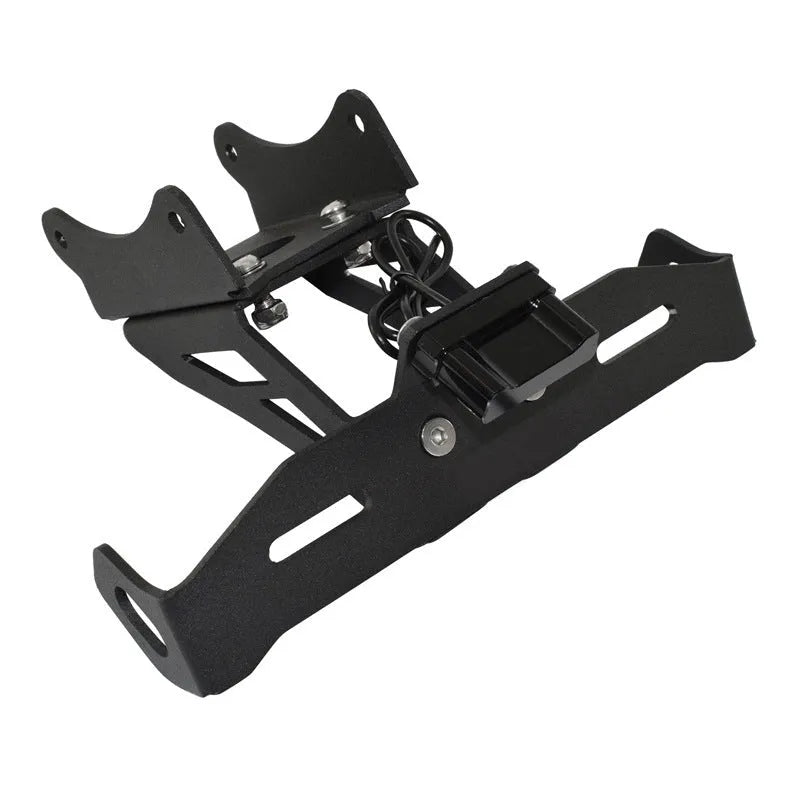 Black aluminium alloy short tail licence plate holder for Honda motorcycles.
