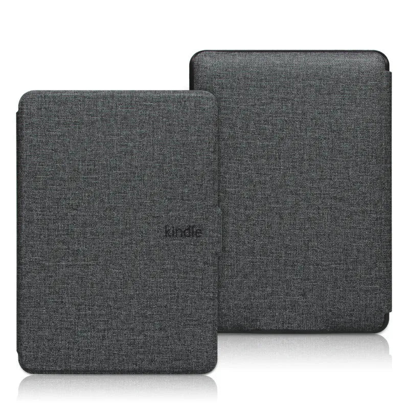 Linen texture Kindle Paperwhite case with magnetic closure in multiple colour options