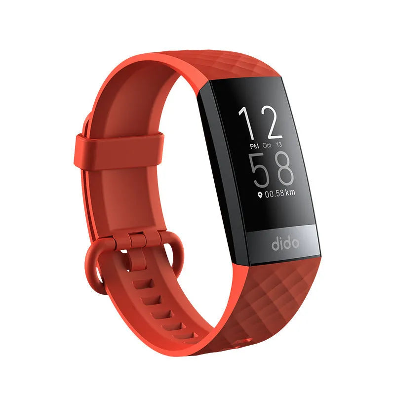 Y6 Black smart bracelet with 1.1-inch screen on wrist, showing health metrics display