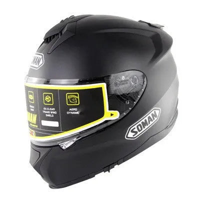Motorcycle electric bicycle helmet with anti-fog double lens, ABS shell, unisex, available in multiple colours and sizes