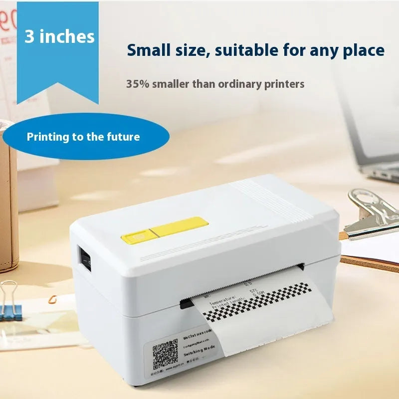 Kupono thermal label printer for express orders with USB connection, shown in black and white models.