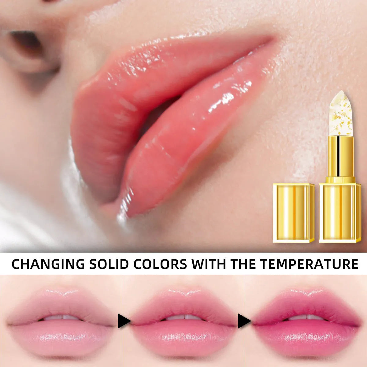 Warm colour-changing anti-smudge lipstick in a 3.5g stick with moisturising balm base.