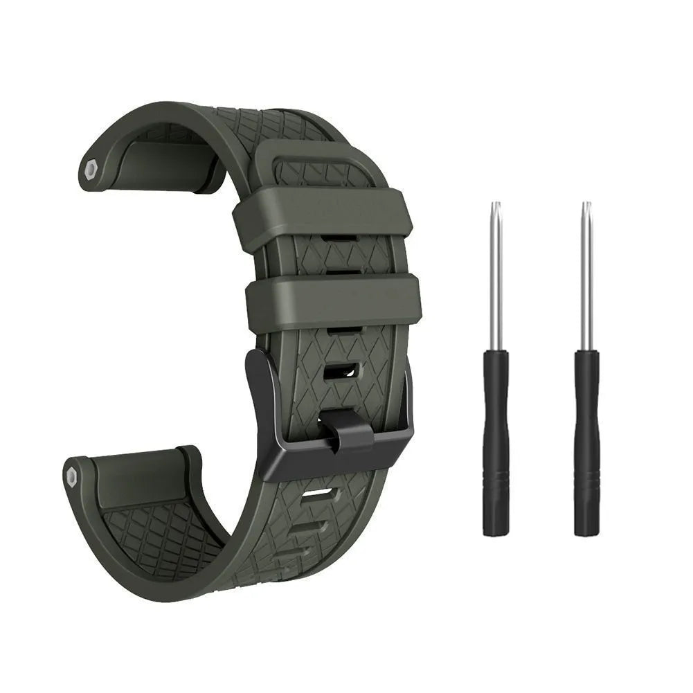 Jiaming 26mm stainless steel buckle silicone watch strap in eight colour options