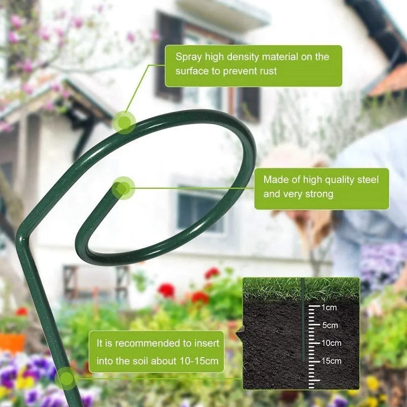 Metal round climbing plant bracket with wrought iron wire support, available in sizes from 20CM to 90CM