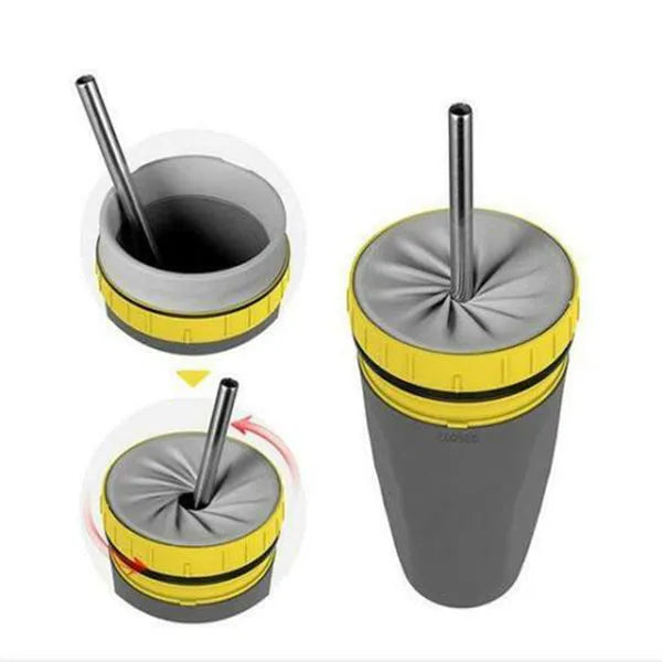 Twist top lidless double wall insulated travel cup with silicone membrane seal, 300ml, available in multiple colour styles