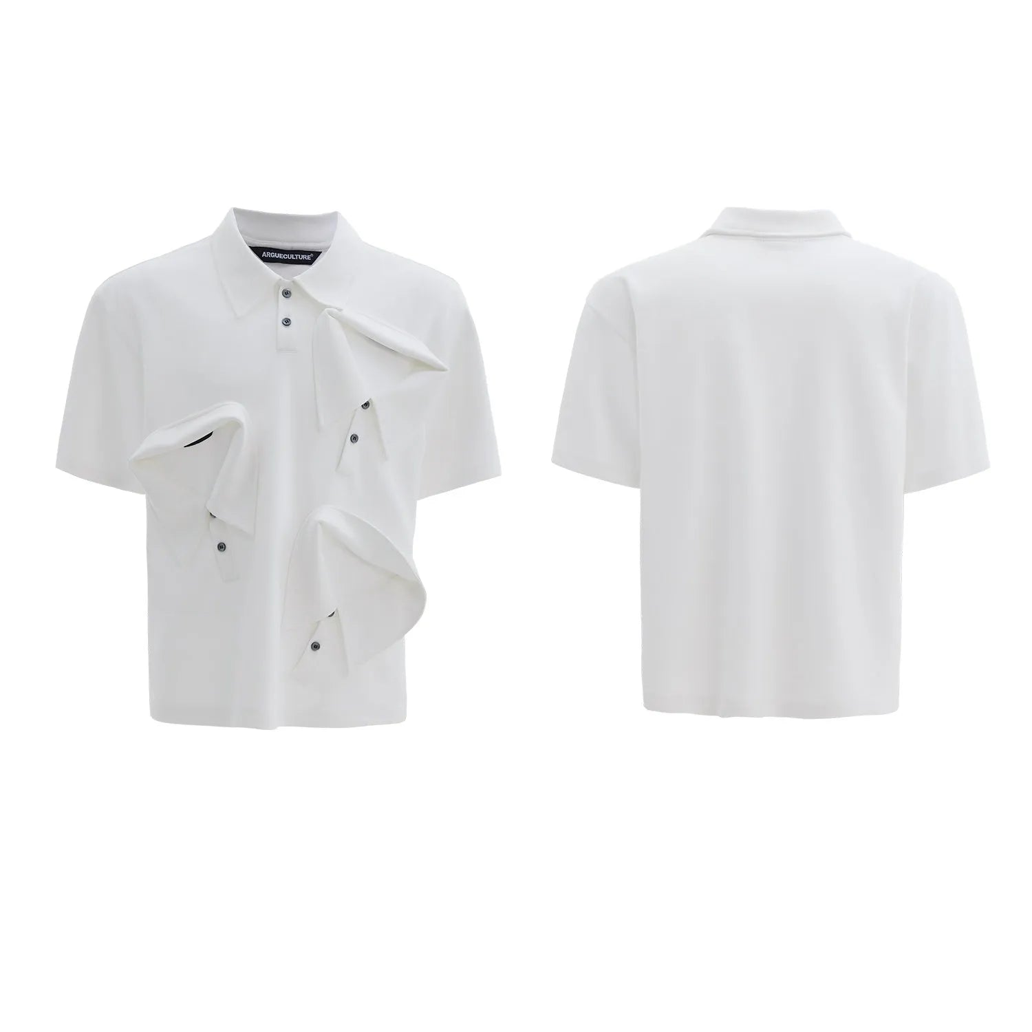 Men's loose fit deconstructed collar short sleeve shirt with giant land turtle graphic geometric pattern.