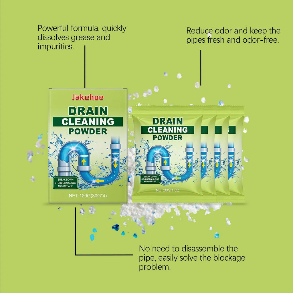 120g container of drain cleaning powder for unblocking sinks and drains