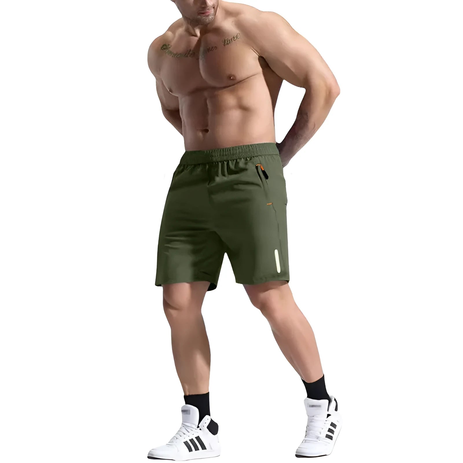 Men's bamboo fibre and polyester sports shorts with elastic waist in multiple colour options