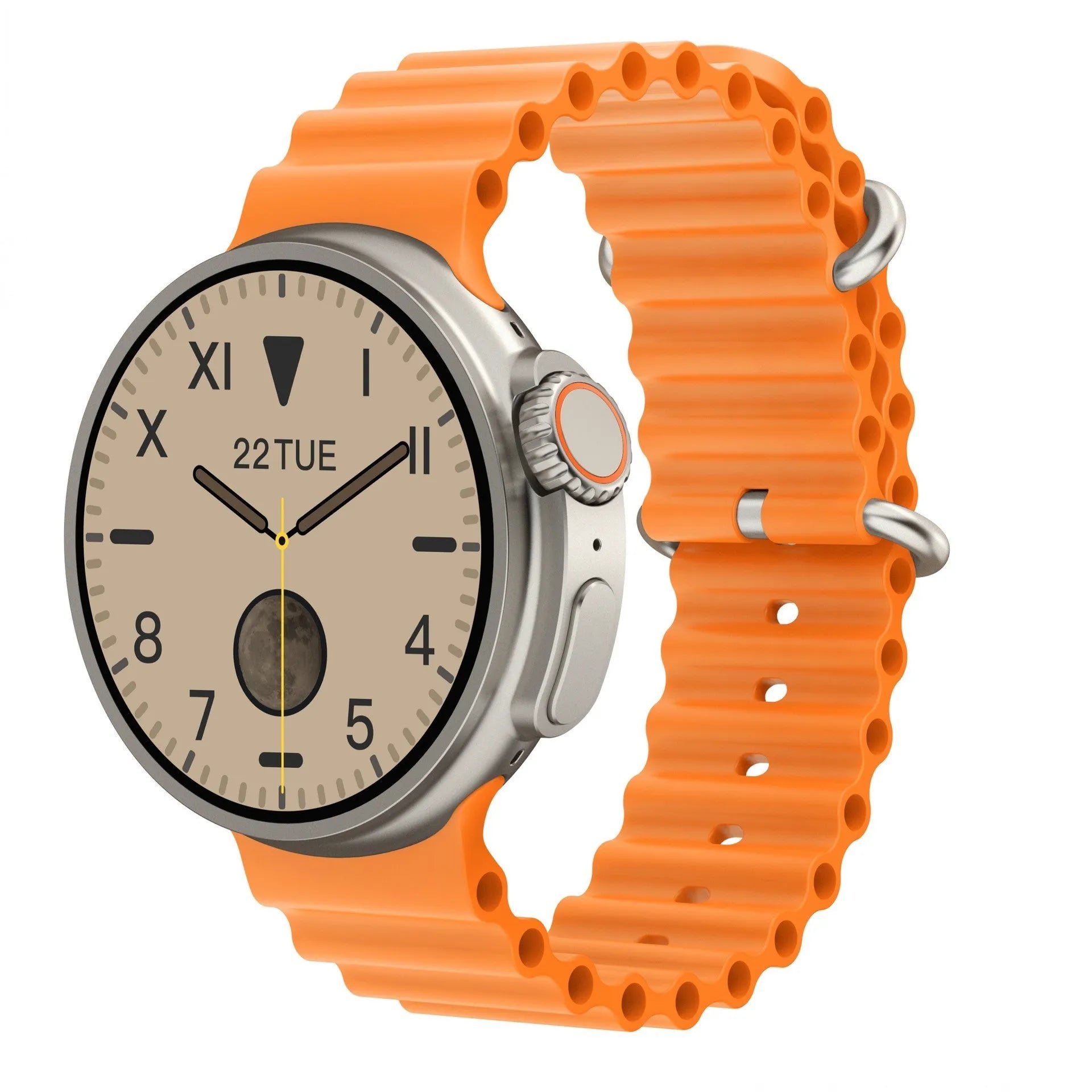 K9 smart watch with circular screen showing health metrics and payment functions on silicone strap