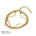 Unisex stainless steel geometric ring bracelet with real gold PVDP finish, available in multiple colour codes
