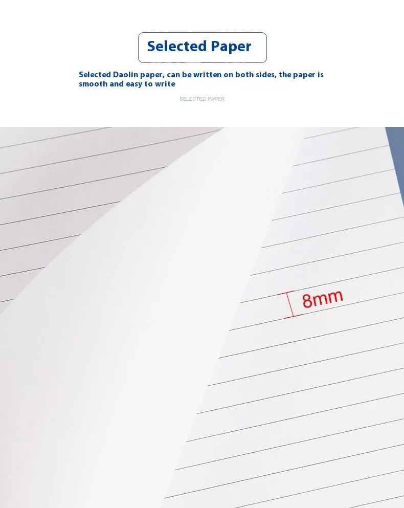 A4 wire-o bound tear-off notepad open on a table, showing ivory white grid pages.