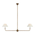 All copper branch chandelier with fabric shades in American simple design for living room
