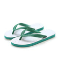 Fish label flip-flops with non-slip rubber sole in green, red, blue, or black colours