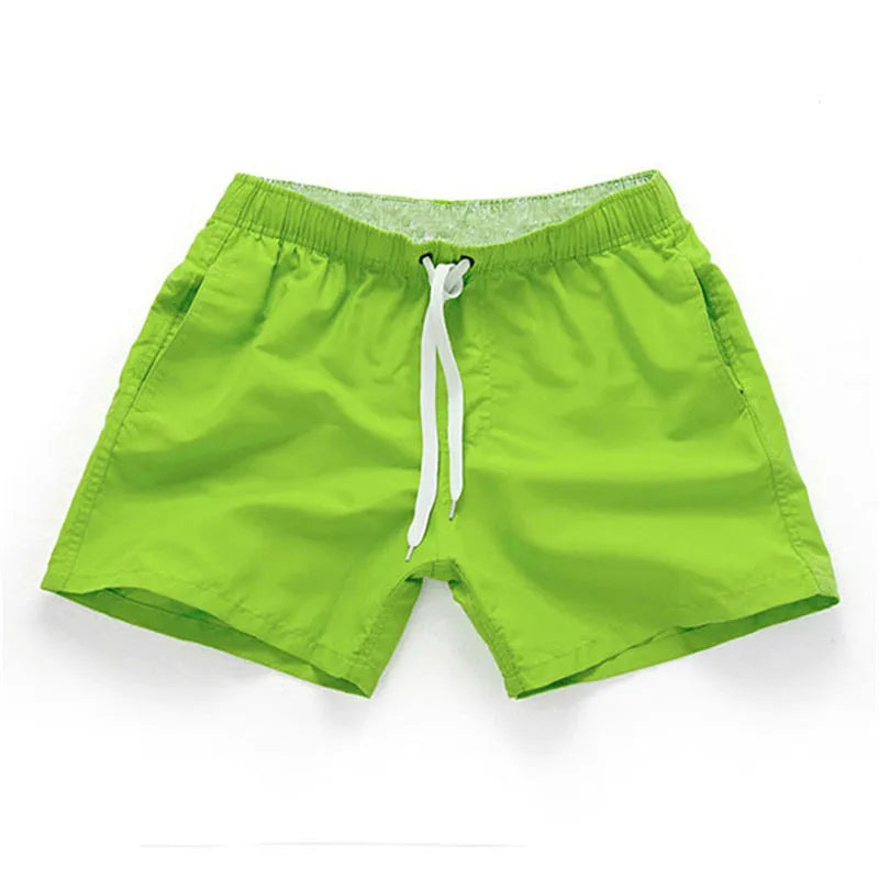 Men's straight leg polyester beach shorts in multiple colours with extended sizing options