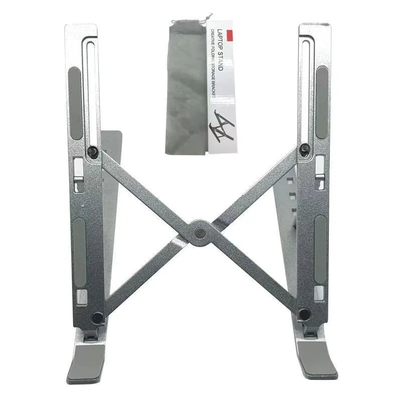 Aluminium alloy three-fork laptop cooling stand with adjustable lifting type in silver