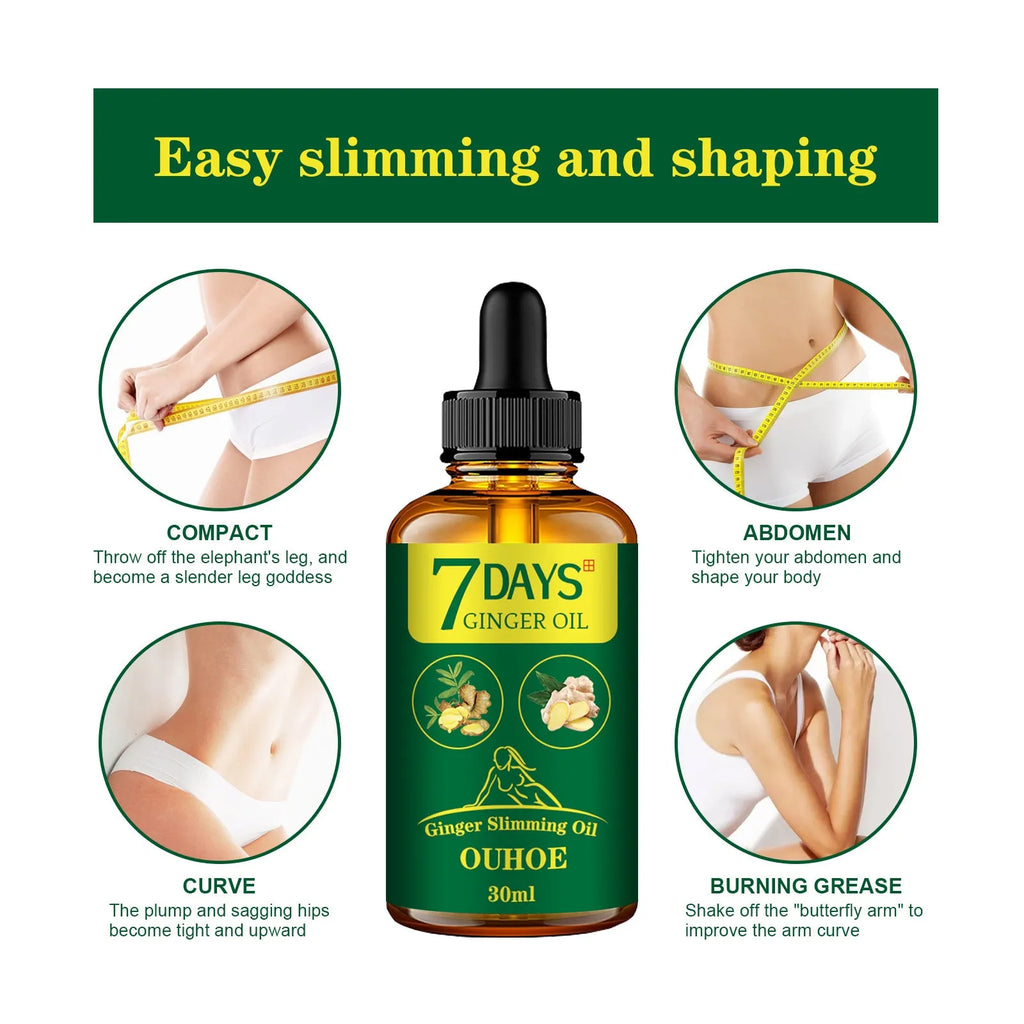 30ml bottle of ginger essential oil for body shaping and thigh firming treatments