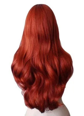 Copper Red long curly wig, about 26 inches, high temperature fibre, for cosplay and fancy dress