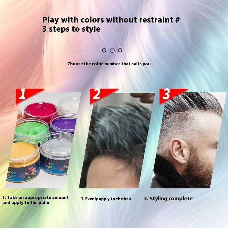 120g tub of hair styling clay hair dye in one of nine colour options