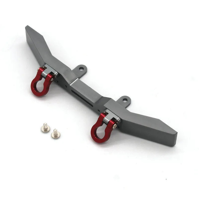 Military RC car metal alloy accessories including front bar, axles, motor box and black tyres